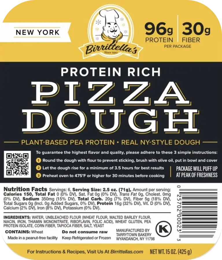 Birrittella's Protein Rich pizza dough package